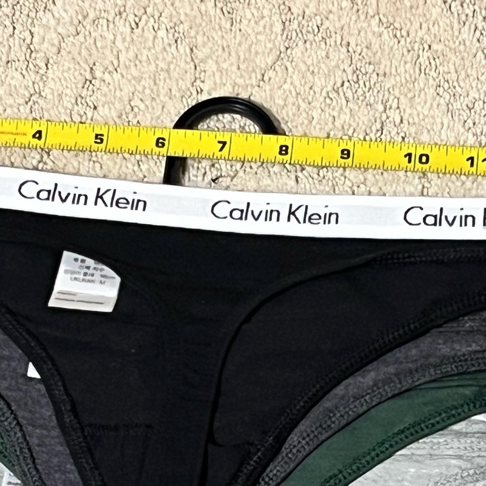 Calvin Klein 5 Pack Thong Underwear Panties Size M NWT Green gray and black - Picture 6 of 6